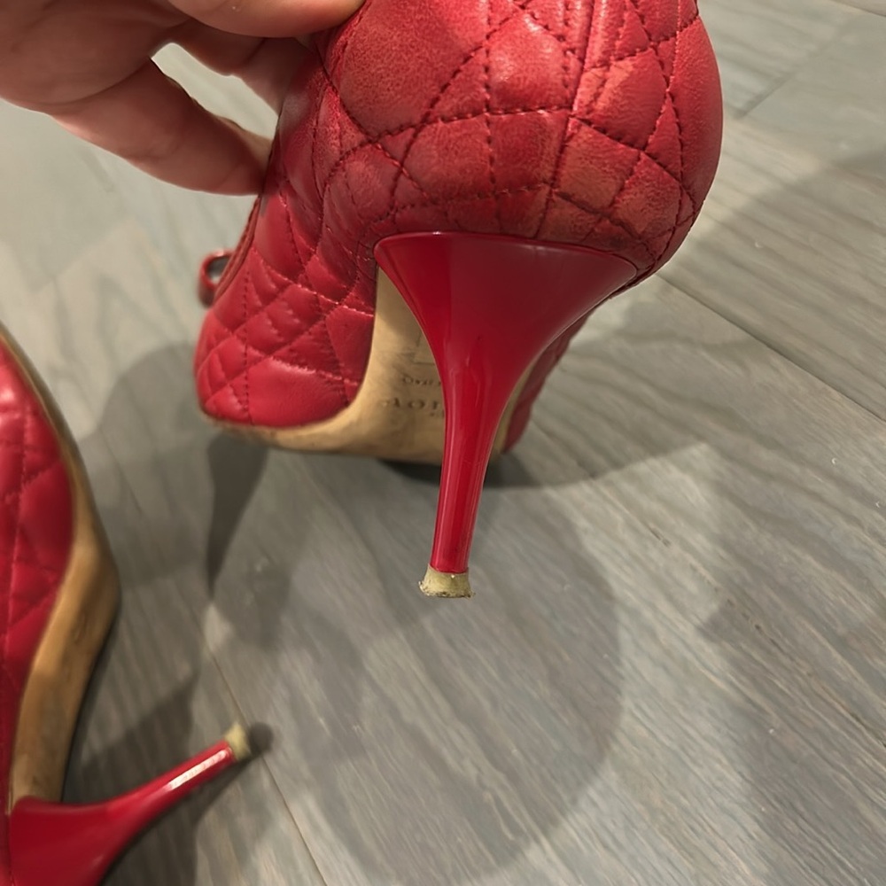 Dior Red Quilted Heels - Picture 6 of 12